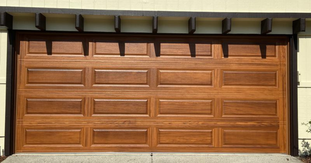 wood grain garage doors
