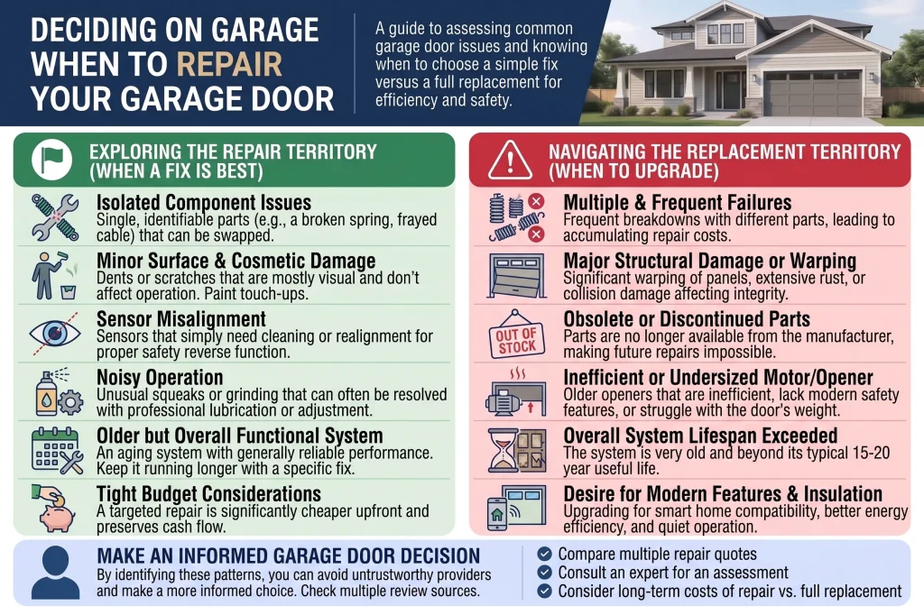 Repair territory vs. replacement territory